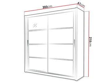 Norrebon Garderobe med speil 203x215 cm - hvit - Oppbevaring - Klesoppbevaring - Garderober & garderobesystem