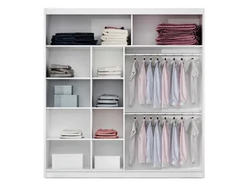 Norrebon Garderobe med speil 203x215 cm - svart - Oppbevaring - Klesoppbevaring - Garderober & garderobesystem