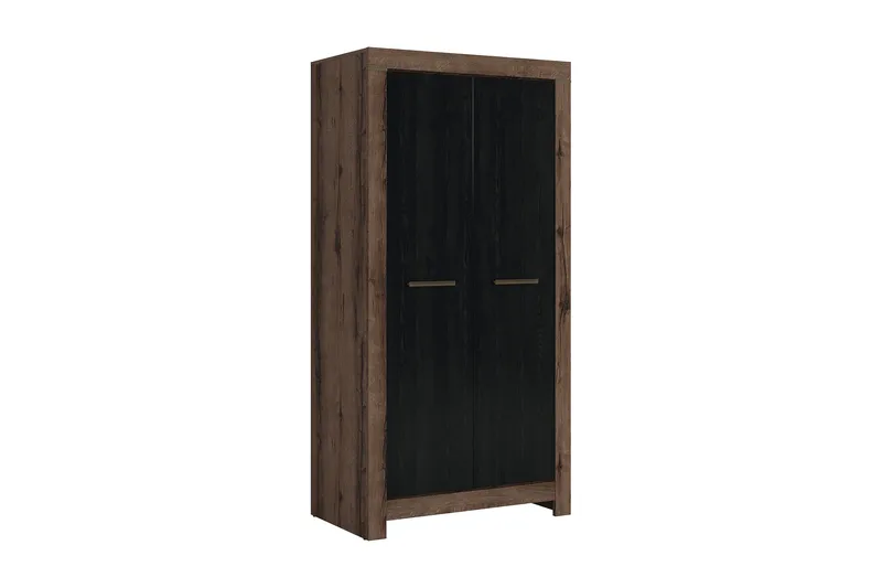 Olender Garderobe 98x195 cm i Tre, Svart|Brun