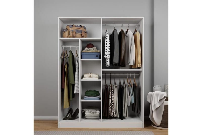 Olera Garderobe 140x180 cm - Hvit - Oppbevaring - Klesoppbevaring - Garderober & garderobesystem - Hjørnegarderobe