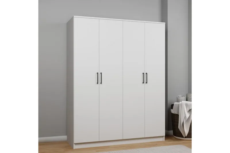Olera Garderobe 140x180 cm - Hvit - Oppbevaring - Klesoppbevaring - Garderober & garderobesystem - Garderobeskap & klesskap