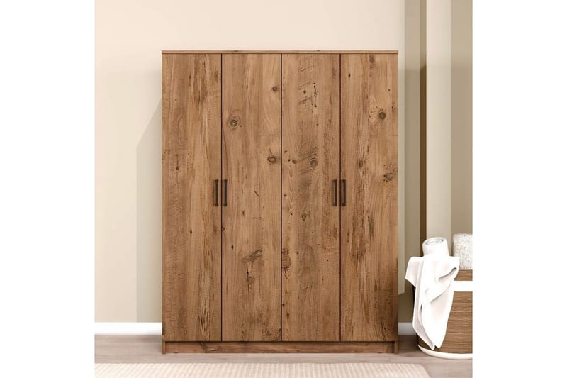 Olera Garderobe 140x180 cm - Natur - Oppbevaring - Klesoppbevaring - Garderober & garderobesystem - Hjørnegarderobe