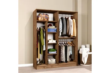 Olera Garderobe 140x180 cm - Natur - Oppbevaring - Klesoppbevaring - Garderober & garderobesystem - Garderobeskap & klesskap