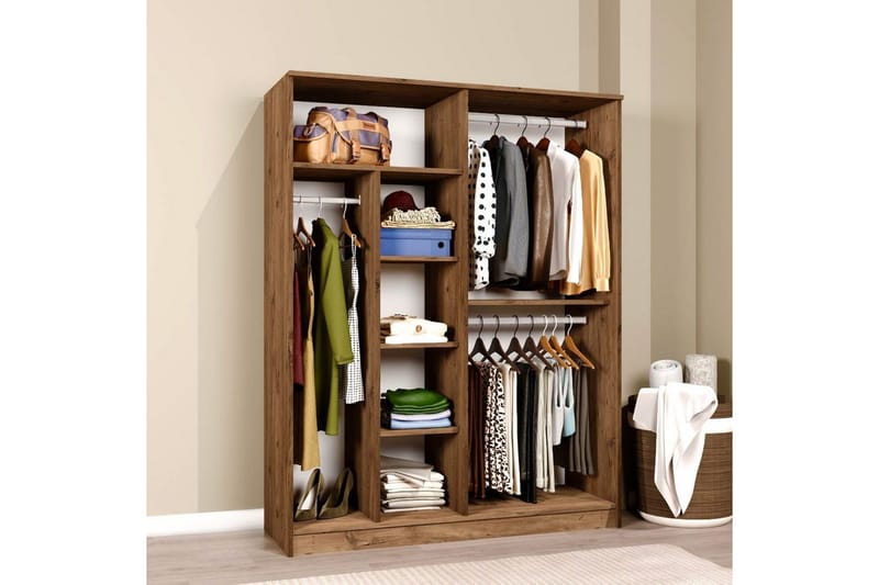 Olera Garderobe 140x180 cm - Natur - Oppbevaring - Klesoppbevaring - Garderober & garderobesystem - Garderobeskap & klesskap