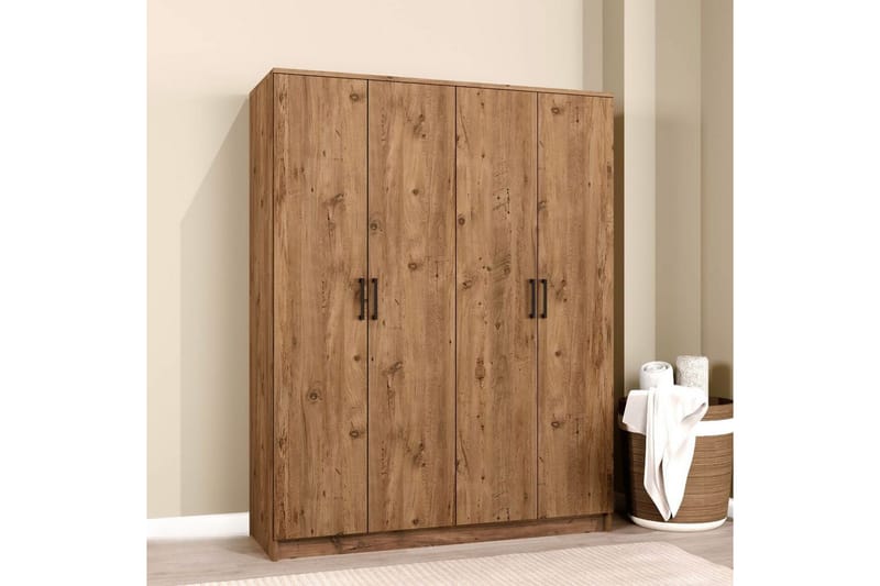 Olera Garderobe 140x180 cm - Natur - Oppbevaring - Klesoppbevaring - Garderober & garderobesystem