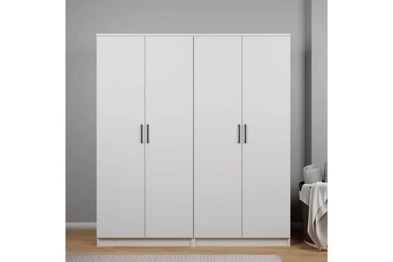Olera Garderobe 160x180 cm - Hvit - Oppbevaring - Klesoppbevaring - Garderober & garderobesystem - Garderobeskap & klesskap