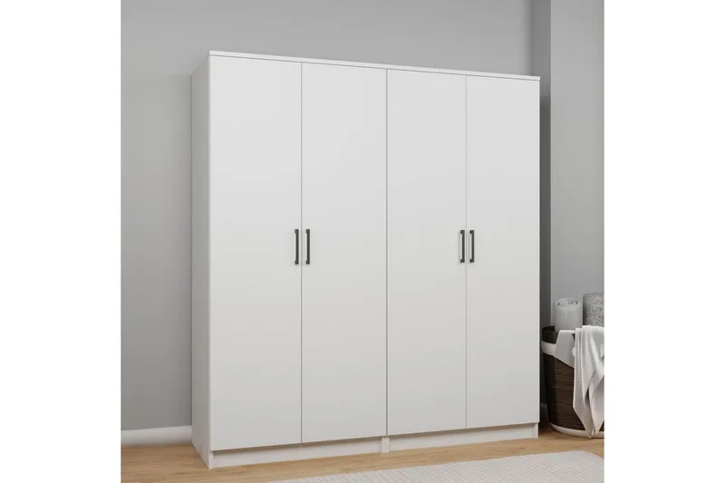 Olera Garderobe 160x180 cm - Hvit - Oppbevaring - Klesoppbevaring - Garderober & garderobesystem - Garderobeskap & klesskap
