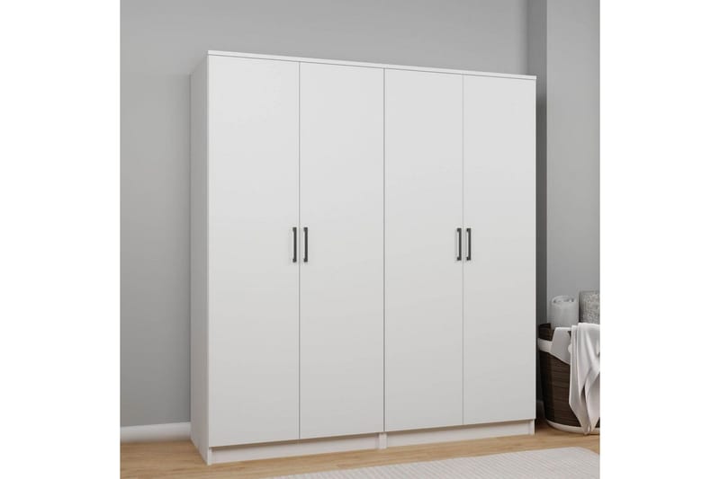Olera Garderobe 160x180 cm - Hvit - Oppbevaring - Klesoppbevaring - Garderober & garderobesystem - Garderobeskap & klesskap