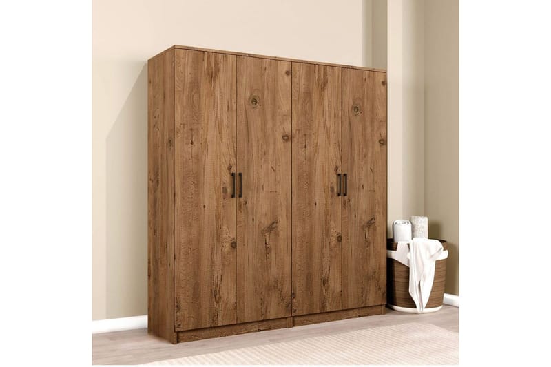 Olera Garderobe 160x180 cm - Natur - Oppbevaring - Klesoppbevaring - Garderober & garderobesystem - Garderobeskap & klesskap