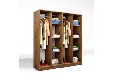 Olera Garderobe 160x180 cm - Natur - Oppbevaring - Klesoppbevaring - Garderober & garderobesystem - Garderobeskap & klesskap