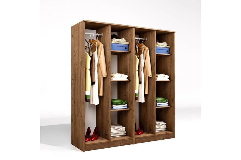 Olera Garderobe 160x180 cm - Natur - Oppbevaring - Klesoppbevaring - Garderober & garderobesystem - Garderobeskap & klesskap