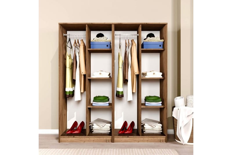 Olera Garderobe 160x180 cm - Natur - Oppbevaring - Klesoppbevaring - Garderober & garderobesystem - Hjørnegarderobe