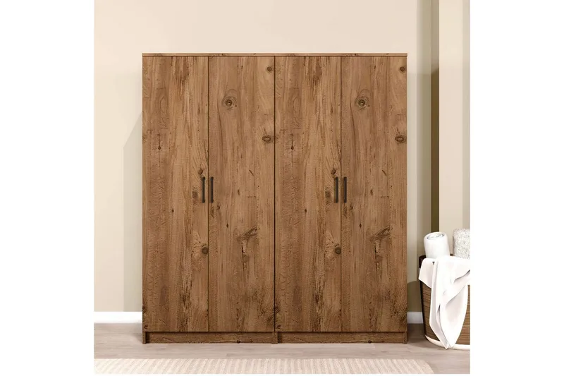 Olera Garderobe 160x180 cm - Natur - Oppbevaring - Klesoppbevaring - Garderober & garderobesystem