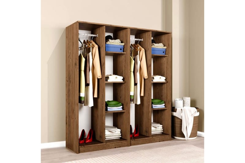 Olera Garderobe 160x180 cm - Natur - Oppbevaring - Klesoppbevaring - Garderober & garderobesystem