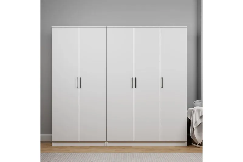Olera Garderobe 200x180 cm - Hvit - Oppbevaring - Klesoppbevaring - Garderober & garderobesystem