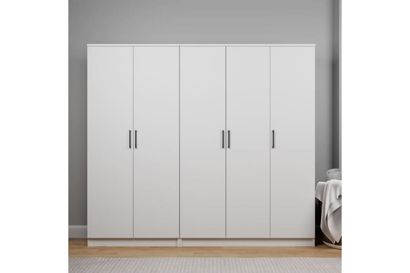 Olera Garderobe 200x180 cm - Hvit - Oppbevaring - Klesoppbevaring - Garderober & garderobesystem