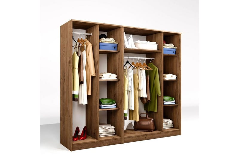 Olera Garderobe 200x180 cm - Natur - Oppbevaring - Klesoppbevaring - Garderober & garderobesystem