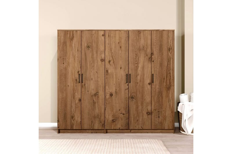 Olera Garderobe 200x180 cm - Natur - Oppbevaring - Klesoppbevaring - Garderober & garderobesystem