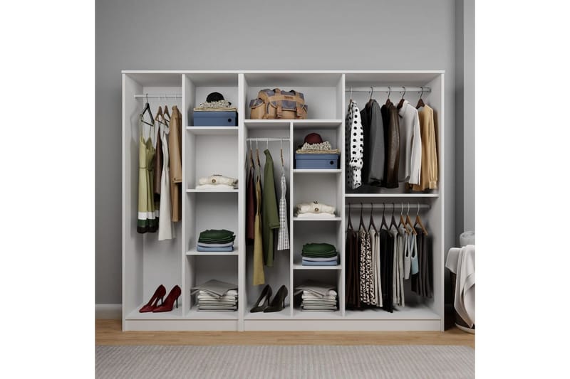 Olera Garderobe 220x180 cm - Hvit - Oppbevaring - Klesoppbevaring - Garderober & garderobesystem
