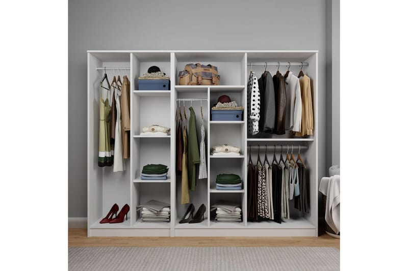 Olera Garderobe 220x180 cm - Hvit - Oppbevaring - Klesoppbevaring - Garderober & garderobesystem
