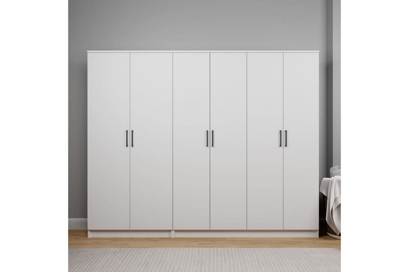 Olera Garderobe 220x180 cm - Hvit - Oppbevaring - Klesoppbevaring - Garderober & garderobesystem