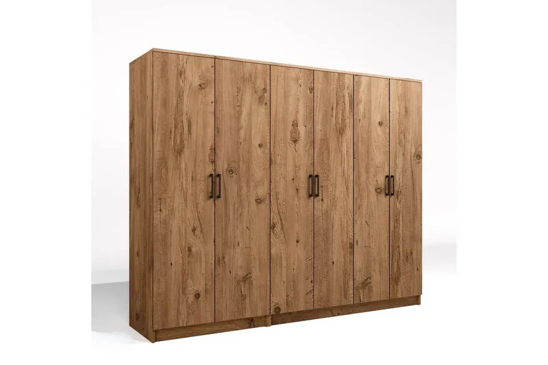 Olera Garderobe 220x180 cm - Natur - Oppbevaring - Klesoppbevaring - Garderober & garderobesystem