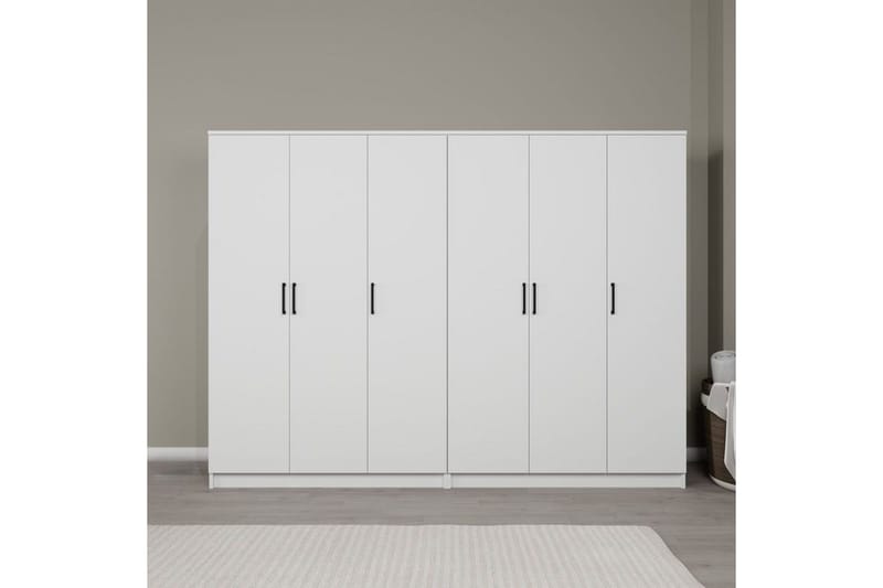 Olera Garderobe 240x180 cm - Hvit - Oppbevaring - Klesoppbevaring - Garderober & garderobesystem