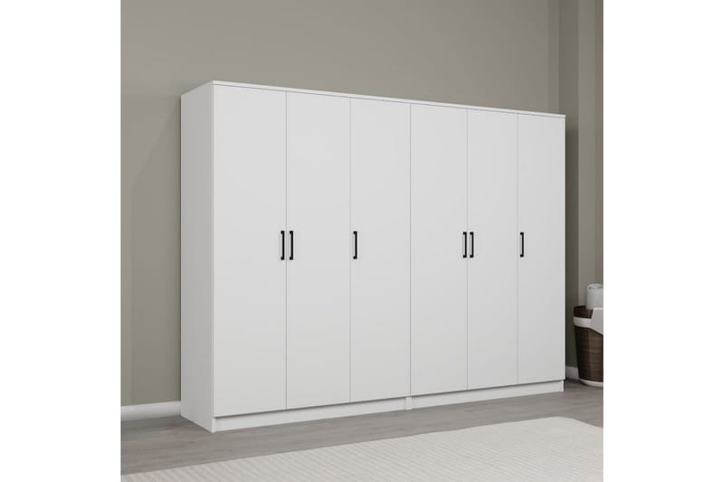 Olera Garderobe 240x180 cm - Hvit - Oppbevaring - Klesoppbevaring - Garderober & garderobesystem
