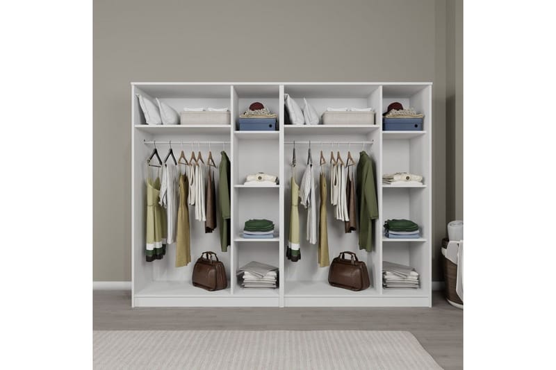 Olera Garderobe 240x180 cm - Hvit - Oppbevaring - Klesoppbevaring - Garderober & garderobesystem