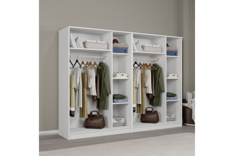 Olera Garderobe 240x180 cm - Hvit - Oppbevaring - Klesoppbevaring - Garderober & garderobesystem