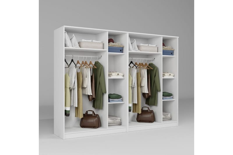 Olera Garderobe 240x180 cm - Hvit - Oppbevaring - Klesoppbevaring - Garderober & garderobesystem