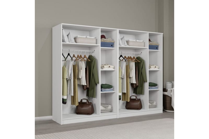 Olera Garderobe 240x180 cm - Hvit - Oppbevaring - Klesoppbevaring - Garderober & garderobesystem