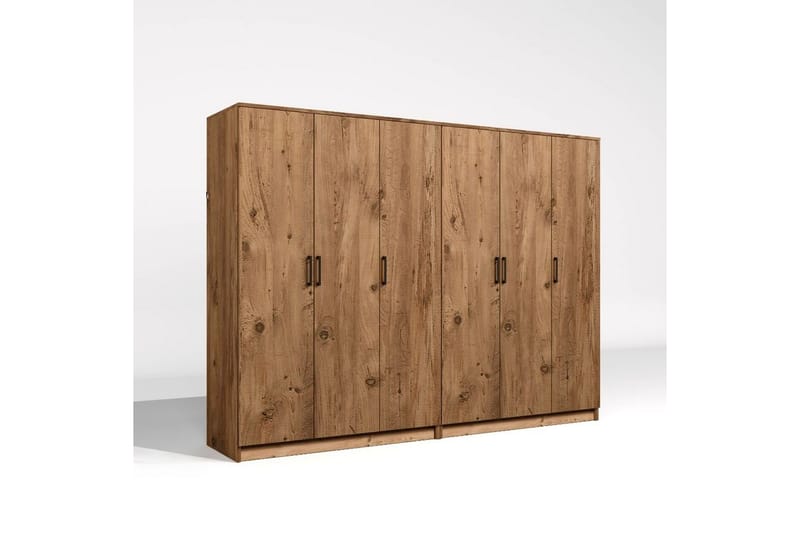 Olera Garderobe 240x180 cm - Natur - Oppbevaring - Klesoppbevaring - Garderober & garderobesystem