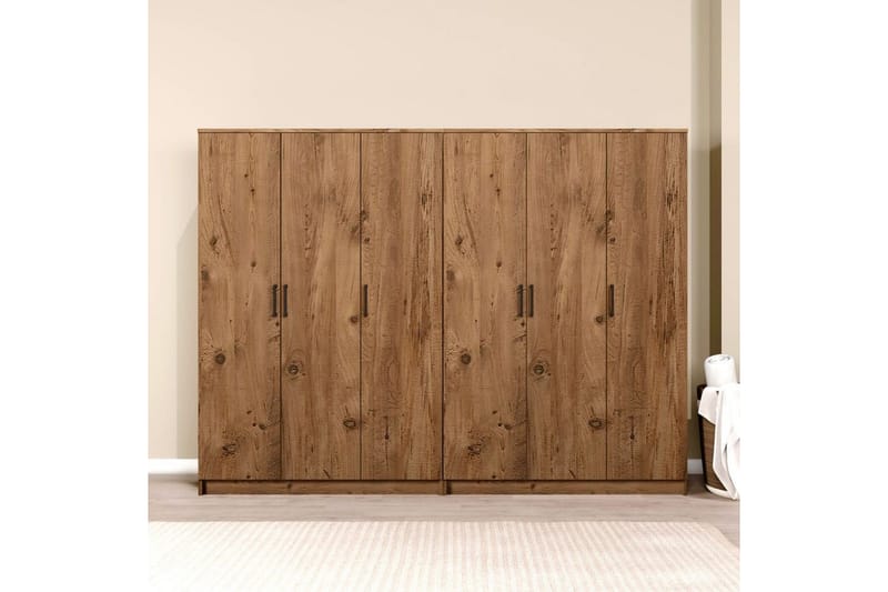 Olera Garderobe 240x180 cm - Natur - Oppbevaring - Klesoppbevaring - Garderober & garderobesystem