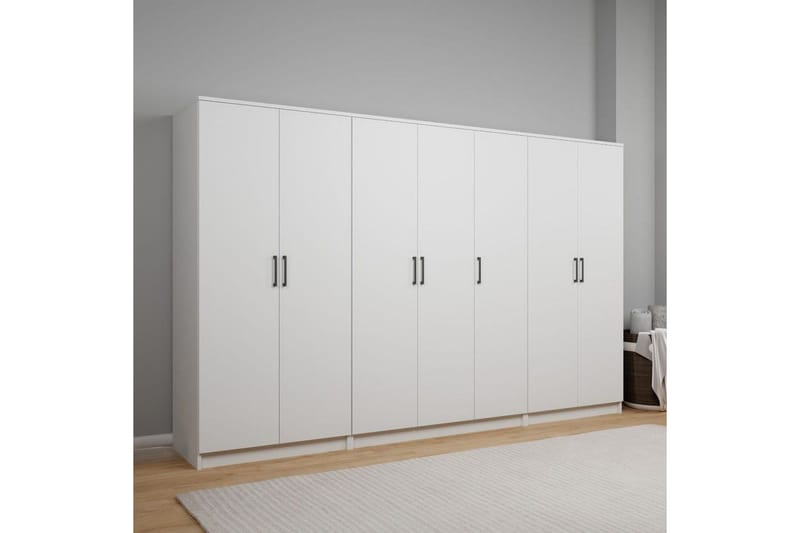 Olera Garderobe 280x180 cm - Hvit - Oppbevaring - Klesoppbevaring - Garderober & garderobesystem - Garderobeskap & klesskap