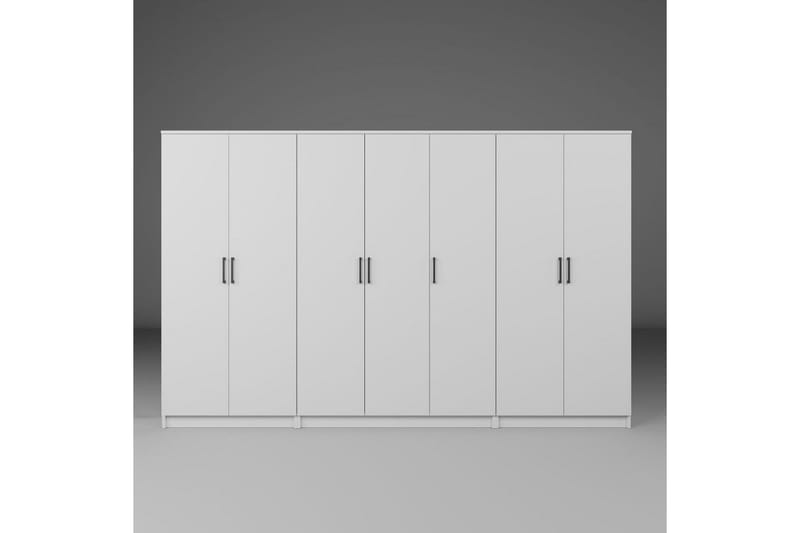 Olera Garderobe 280x180 cm - Hvit - Oppbevaring - Klesoppbevaring - Garderober & garderobesystem - Garderobeskap & klesskap