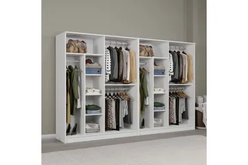 Olera Garderobe 280x180 cm - Hvit - Oppbevaring - Klesoppbevaring - Garderober & garderobesystem