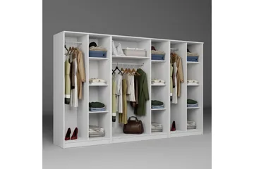Olera Garderobe 280x180 cm - Hvit - Oppbevaring - Klesoppbevaring - Garderober & garderobesystem - Garderobeskap & klesskap