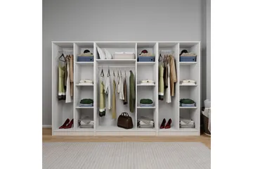 Olera Garderobe 280x180 cm - Hvit - Oppbevaring - Klesoppbevaring - Garderober & garderobesystem - Garderobeskap & klesskap