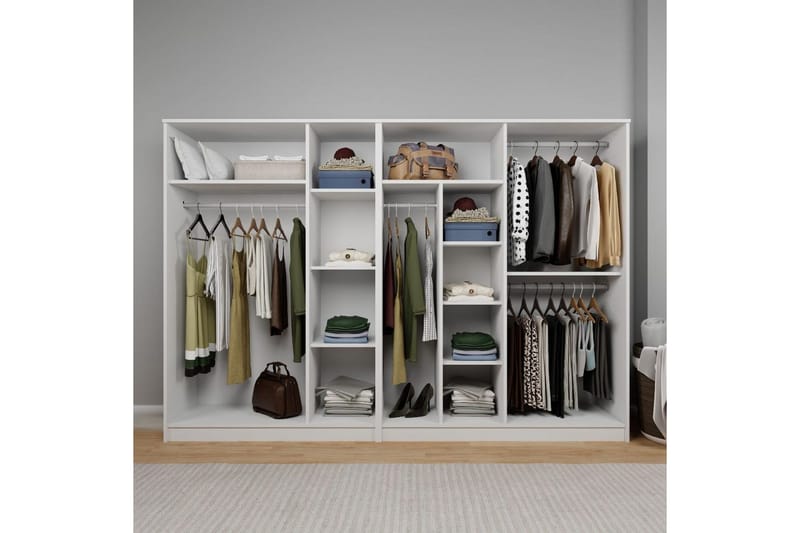 Olera Garderobe 280x180 cm - Hvit - Oppbevaring - Klesoppbevaring - Garderober & garderobesystem