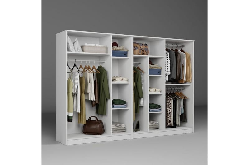 Olera Garderobe 280x180 cm - Hvit - Oppbevaring - Klesoppbevaring - Garderober & garderobesystem