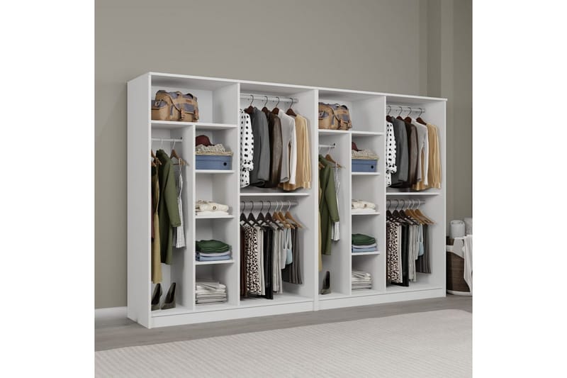 Olera Garderobe 280x180 cm - Hvit - Oppbevaring - Klesoppbevaring - Garderober & garderobesystem