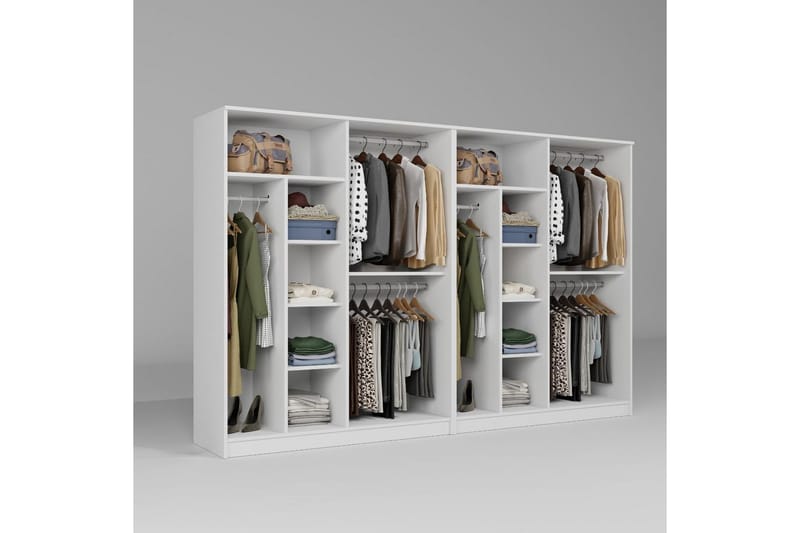 Olera Garderobe 280x180 cm - Hvit - Oppbevaring - Klesoppbevaring - Garderober & garderobesystem