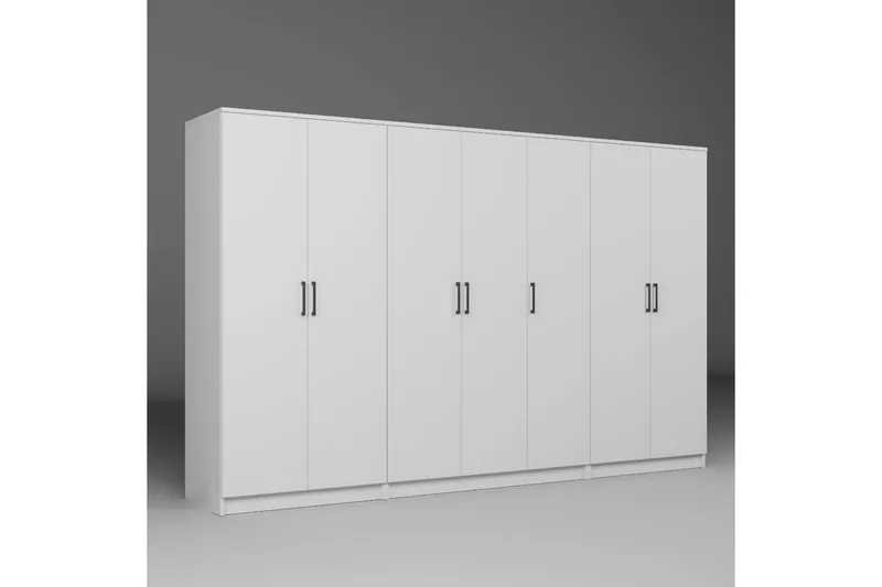 Olera Garderobe 280x180 cm - Hvit - Oppbevaring - Klesoppbevaring - Garderober & garderobesystem - Hjørnegarderobe