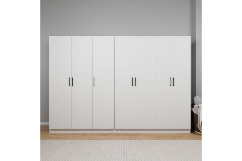 Olera Garderobe 280x180 cm - Hvit - Oppbevaring - Klesoppbevaring - Garderober & garderobesystem