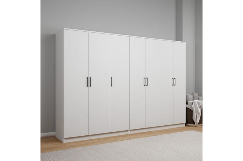 Olera Garderobe 280x180 cm - Hvit - Oppbevaring - Klesoppbevaring - Garderober & garderobesystem