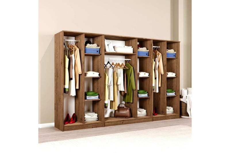 Olera Garderobe 280x180 cm - Natur - Oppbevaring - Klesoppbevaring - Garderober & garderobesystem - Garderobeskap & klesskap