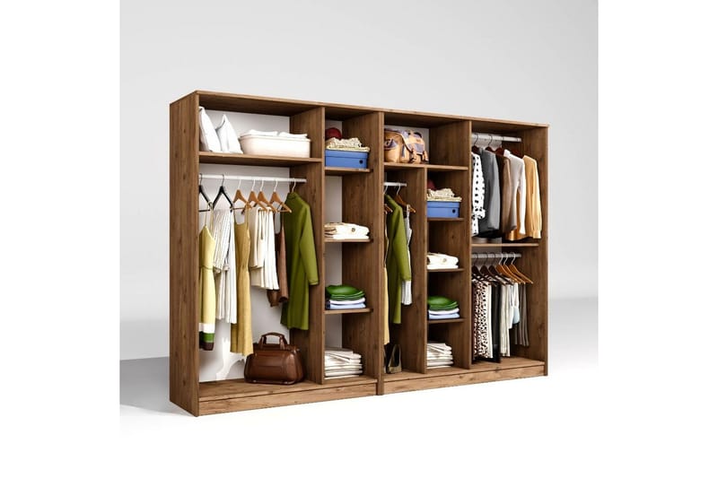 Olera Garderobe 280x180 cm - Natur - Oppbevaring - Klesoppbevaring - Garderober & garderobesystem