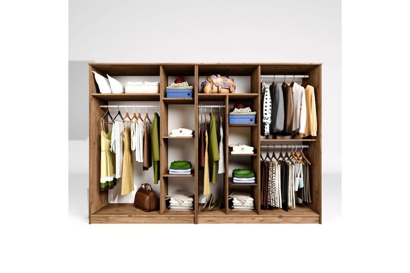 Olera Garderobe 280x180 cm - Natur - Oppbevaring - Klesoppbevaring - Garderober & garderobesystem