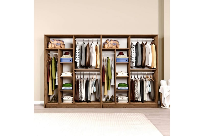 Olera Garderobe 280x180 cm - Natur - Oppbevaring - Klesoppbevaring - Garderober & garderobesystem